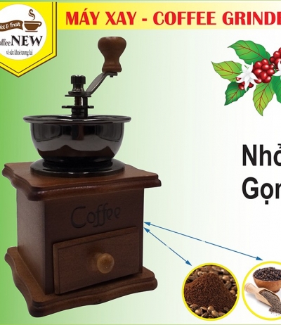 MÁY XAY CAFE MINI CẦM TAY Grinder Hộp Gỗ_Coffee New